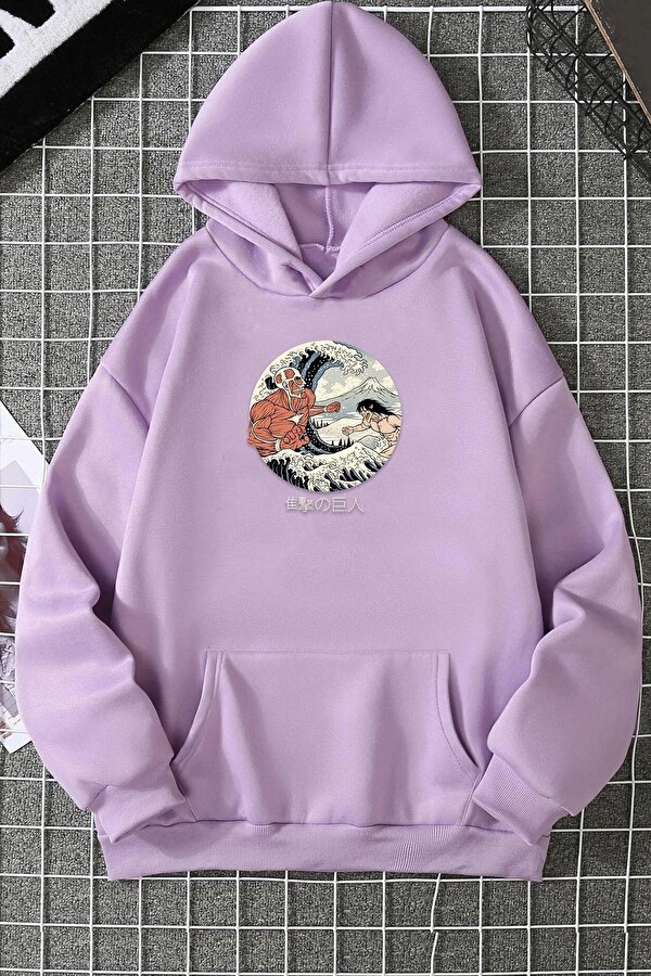 Unisex Kanagawa Oki Nami Ura Baskılı Sweatshirt - FLO 3 Al 1 Öde