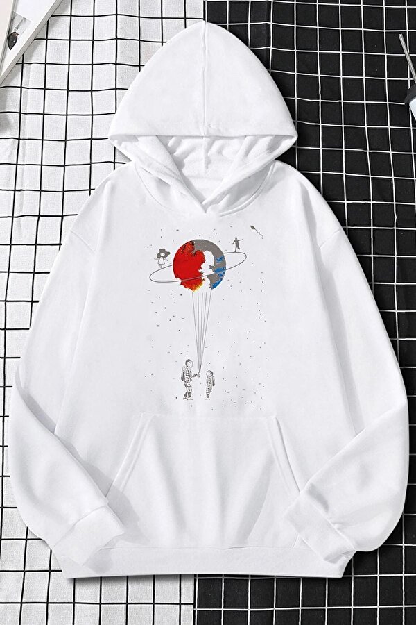 Unisex Evren Temalı Baskılı Sweatshirt - 3 Al 1 Öde