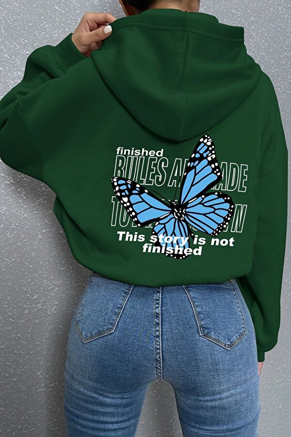 Unisex Kelebek Sırt Baskılı Sweatshirt - 3 Al 1 Öde