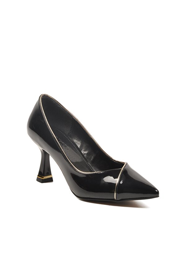 Aspor Siyah Rugan Kadın Topuklu Ayakkabı