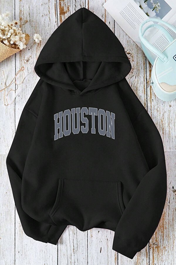 Houston Baskılı Oversize Sweatshirt - 3 Al 1 Öde