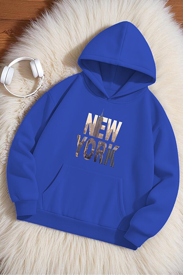 New York Baskılı Oversize Sweatshirt - 3 Al 1 Öde