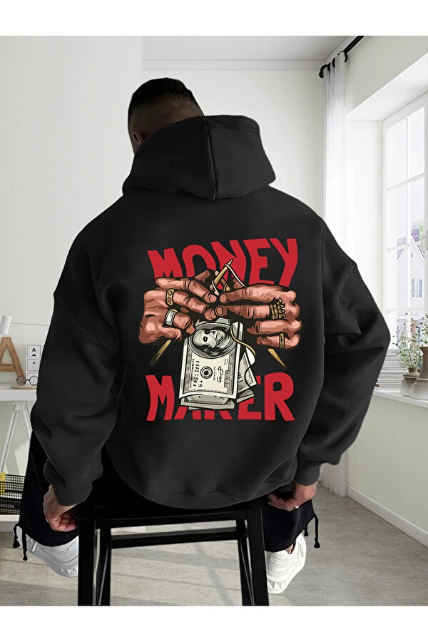 Unisex Money Maker Baskılı Tasarım Oversize Sweatshirt - 3 Al 1 Öde