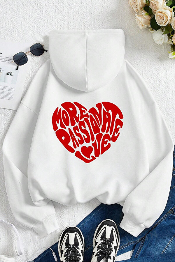 More Love Baskılı  Pamuklu Oversize Sweatshirt - 3 Al 1 Öde