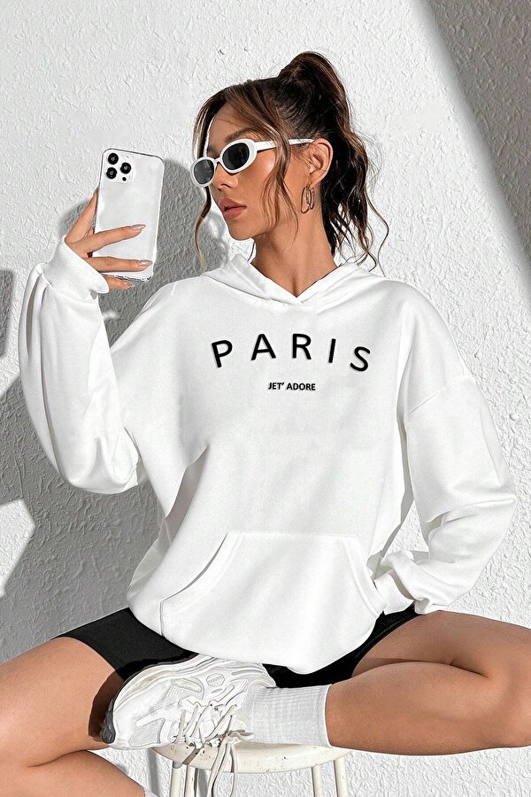 Paris Baskılı Oversize Sweatshirt - 3 Al 1 Öde