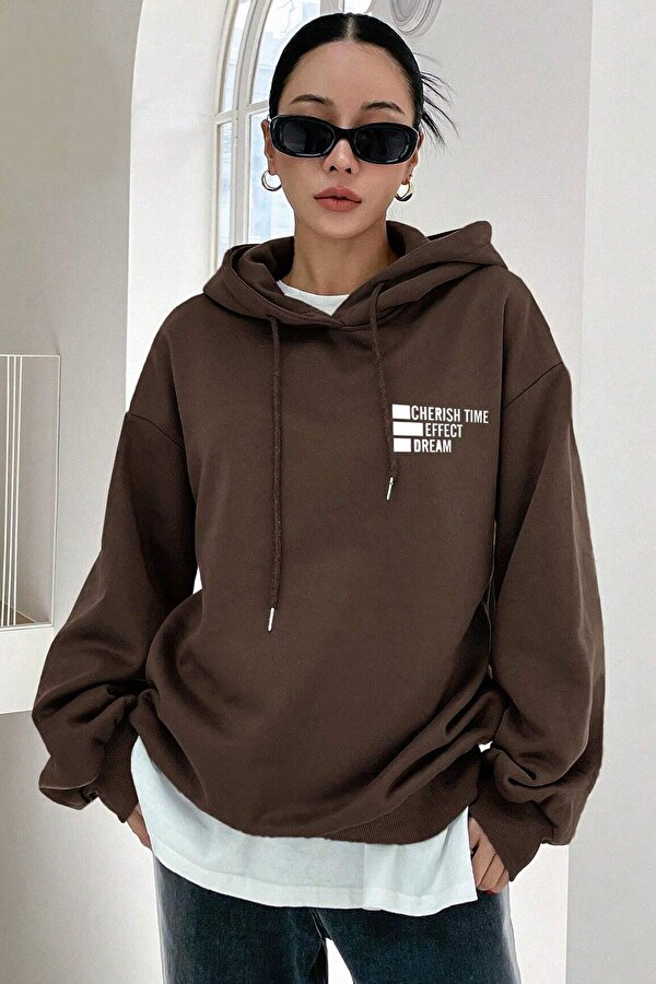 Unisex Cherish Time Baskılı Sweatshirt