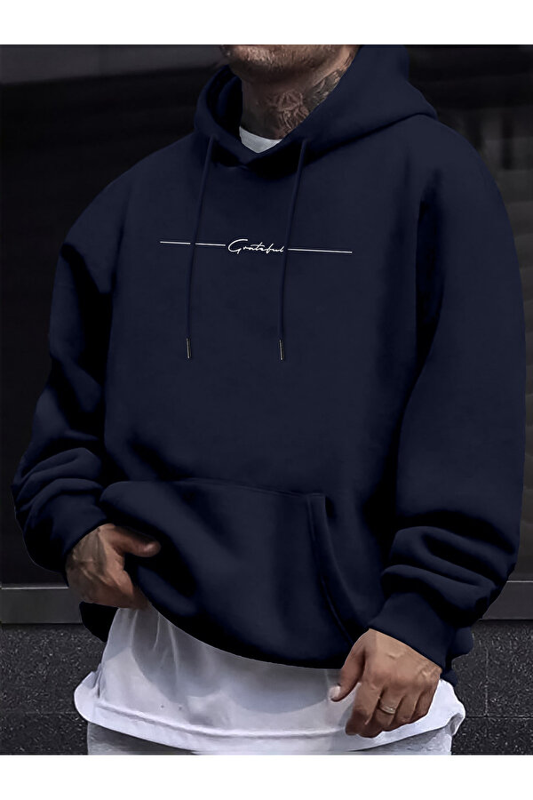 İmza Baskılı Oversize Sweatshirt