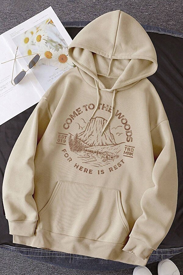 Unisex Come To The Woods Baskılı Oversize Sweatshirt - FLO 3 Al 1 Öde
