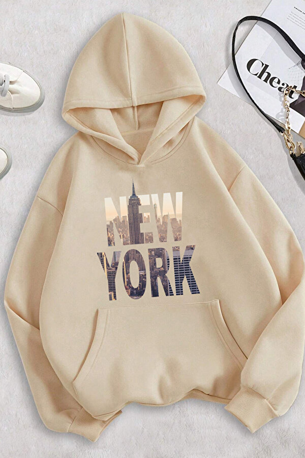 New York Baskılı Oversize Sweatshirt - 3 Al 1 Öde