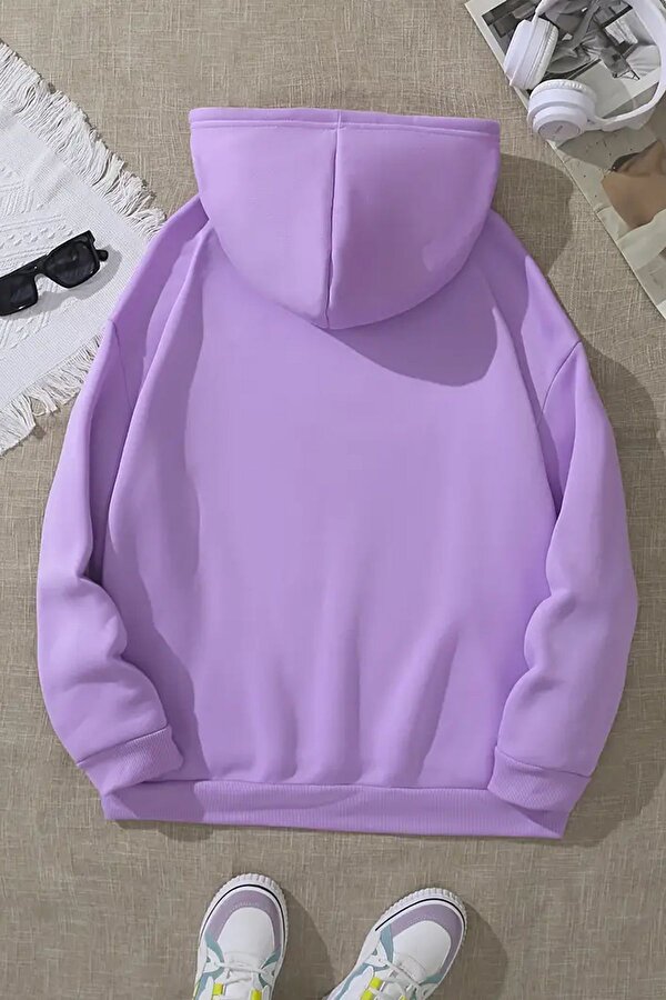 Meow Tatlı Kediler Baskılı Oversize Sweatshirt