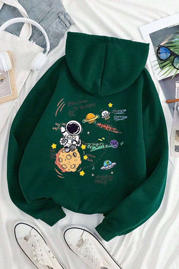 The Galaxy Baskılı Oversize Sweatshirt