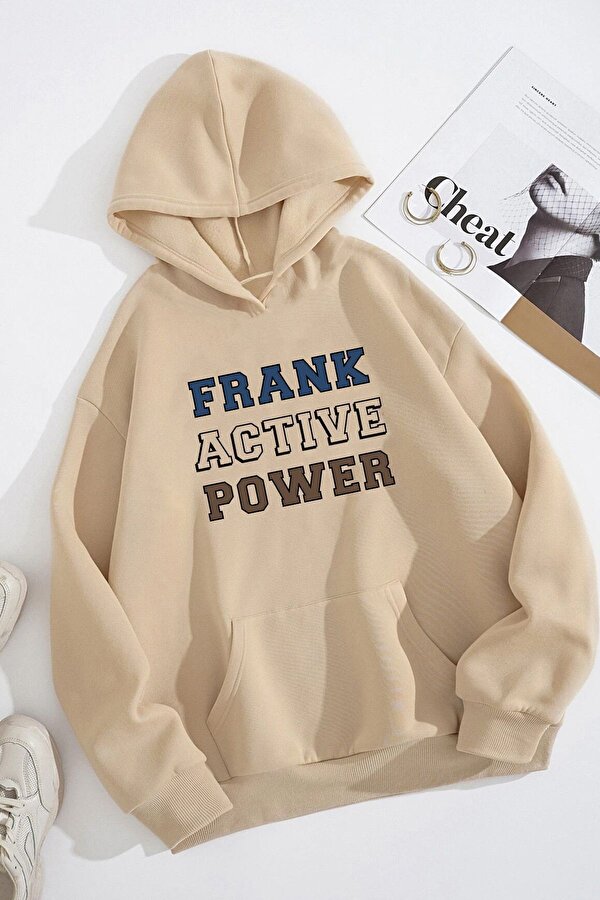 Frank Active Power Baskılı Oversize Sweatshirt - 3 Al 1 Öde