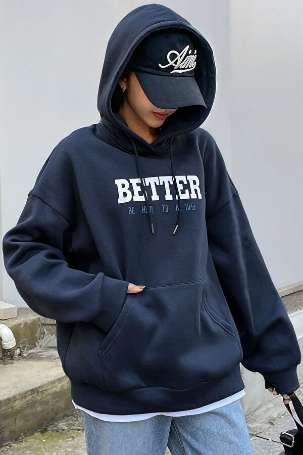 Unisex Better Baskılı Oversize Sweatshirt - 3 Al 1 Öde