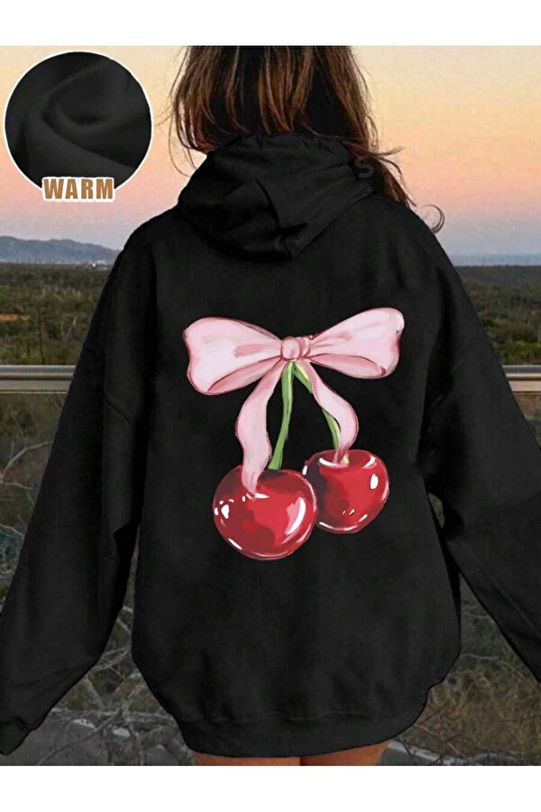 Unisex Kurdele Visne Baskılı Oversize Sweatshirt - 3 Al 1 Öde