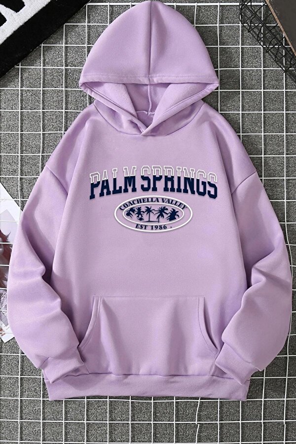 Unisex Palm Springs Baskılı Sweatshirt - 3 Al 1 Öde