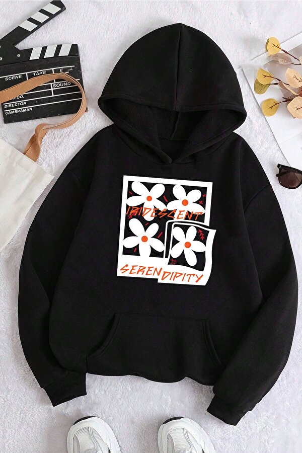 Iridescent Serendipity Baskılı Oversize Sweatshirt - 3 Al 1 Öde