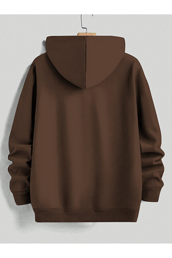 Unisex Minimal Dag Baskılı Oversize Sweatshirt