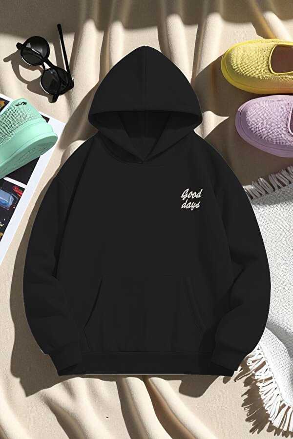 Unisex Good Days Baskılı Oversize Sweatshirt
