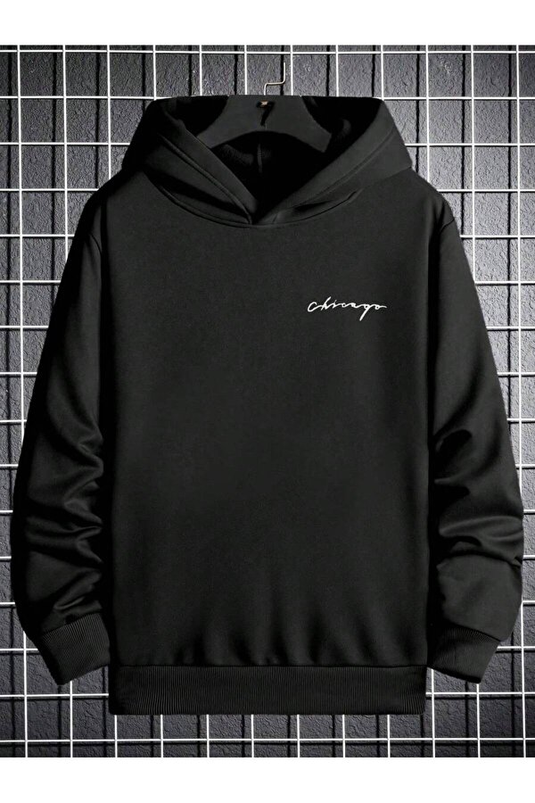 Unisex Chicago Baskılı Oversize Sweatshirt