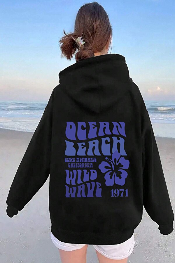 Ocean Beach Baskılı Oversize Sweatshirt - FLO 3 Al 1 Öde