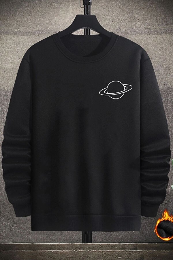 Unisex Saturn Baskılı Bisiklet Yaka Sweatshirt - FLO 3 Al 1 Öde