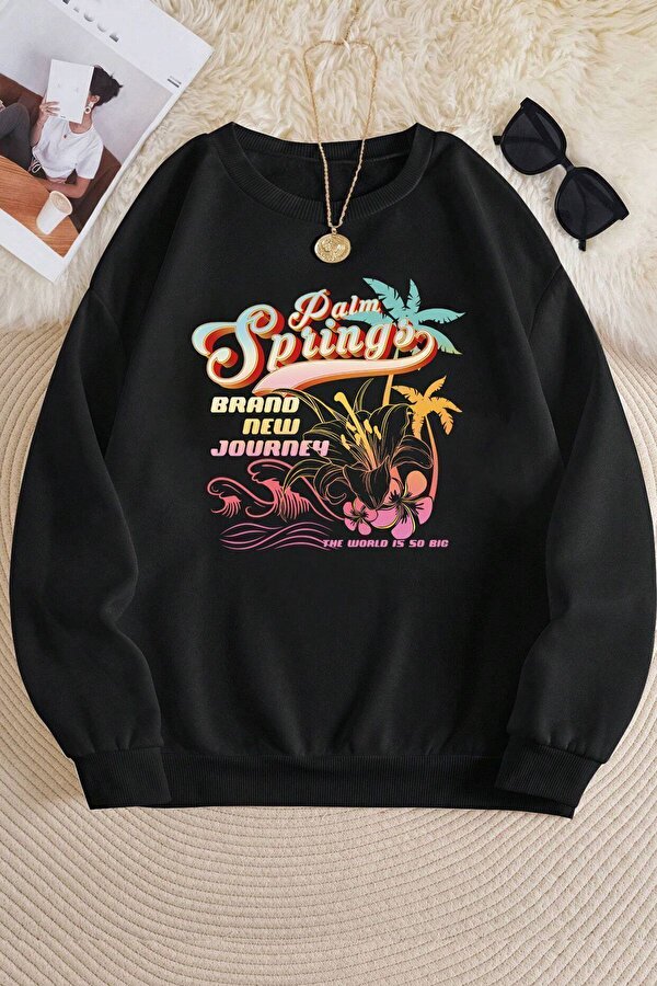 Unisex Springs Baskılı Bisiklet Yaka Sweatshirt - FLO 3 Al 1 Öde
