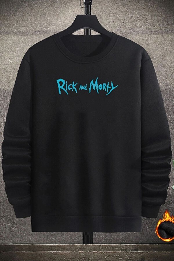 Unisex Rick And Morty Baskılı Bisiklet Yaka Sweatshirt - 3 Al 1 Öde
