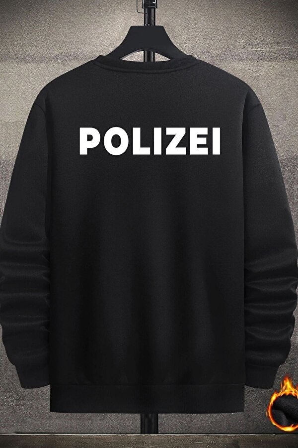 Unisex Polizei Baskılı Bisiklet Yaka Sweatshirt - FLO 3 Al 1 Öde