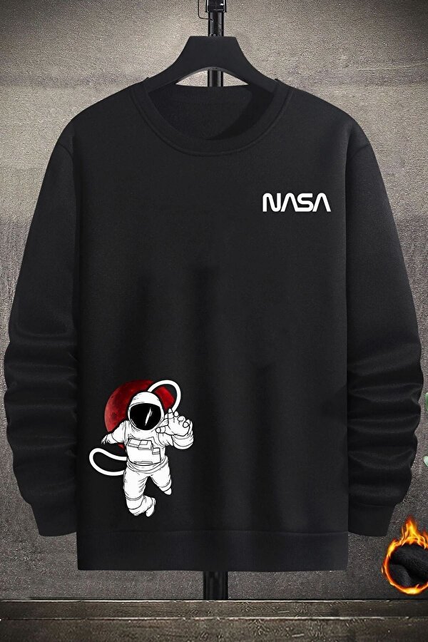 Unisex Nasa Baskılı Bisiklet Yaka Sweatshirt - FLO 3 Al 1 Öde
