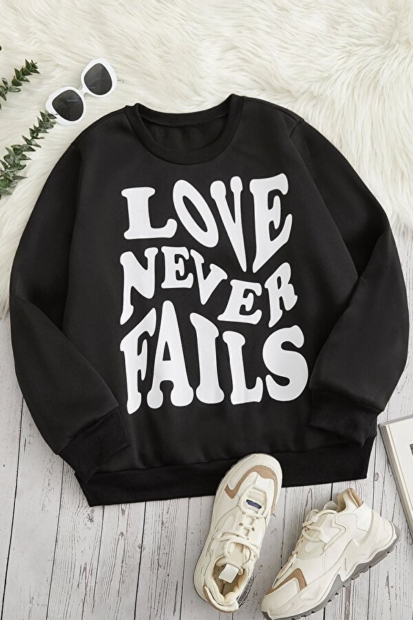 Unisex Love Baskılı Bisiklet Yaka Sweatshirt - FLO 3 Al 1 Öde