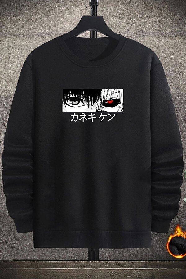 Unisex Ken Kaneki Bisiklet Yaka Sweatshirt - FLO 3 Al 1 Öde