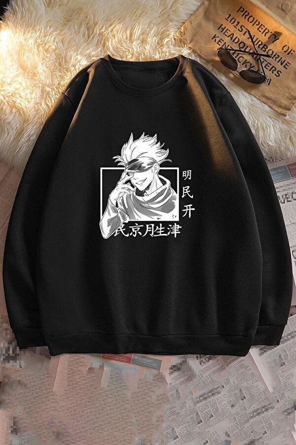 Unisex Jujutsu Kaisen Bisiklet Yaka Sweatshirt - 3 Al 1 Öde