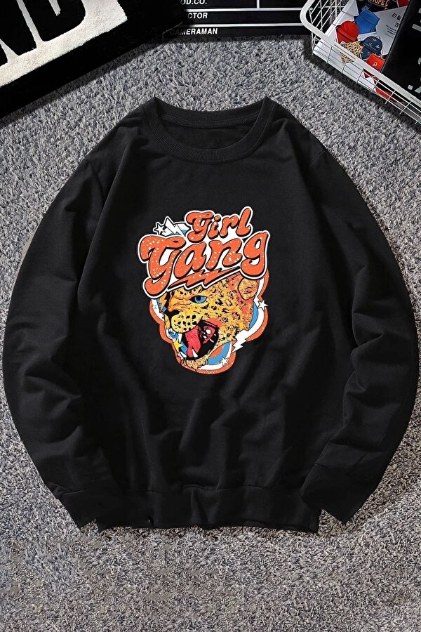 Unisex Girl Gang Bisiklet Yaka Sweatshirt - 3 Al 1 Öde