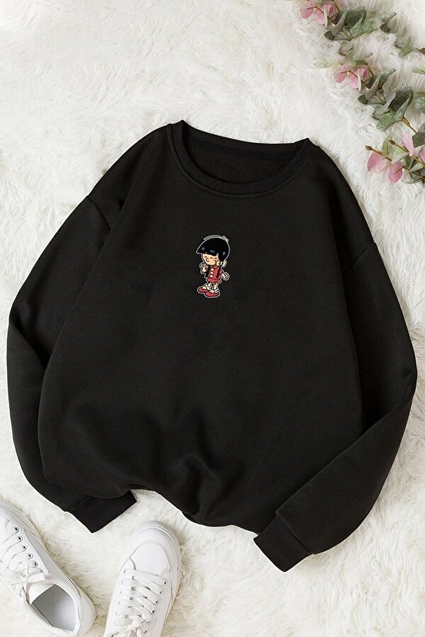 Unisex Chen Üzümlü Kekim Baskılı Bisiklet Yaka Sweatshirt - 3 Al 1 Öde