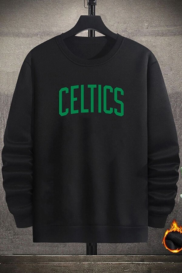 Unisex Celtics Baskılı Bisiklet Yaka Sweatshirt - 3 Al 1 Öde