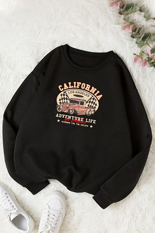 Unisex California Bisiklet Yaka Sweatshirt - FLO 3 Al 1 Öde