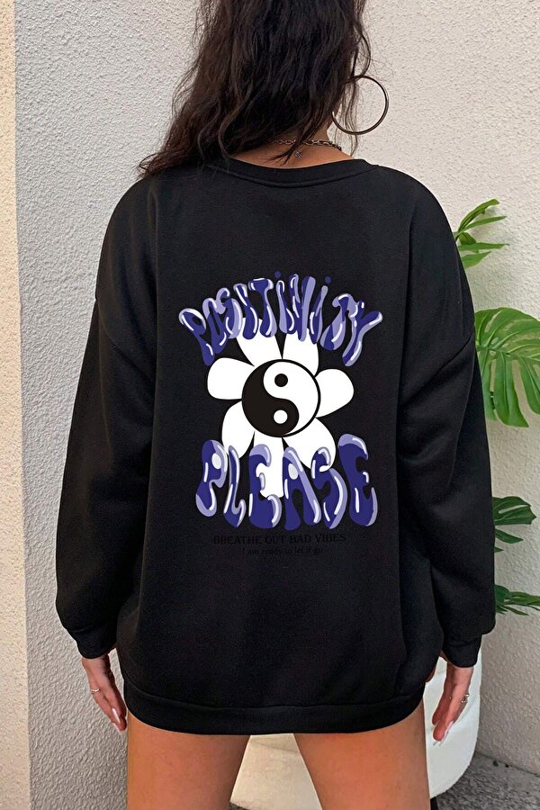 Unisex Uzay Temalı Bisiklet Yaka Sweatshirt - FLO 3 Al 1 Öde