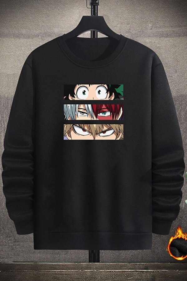 Unisex Makima Hugging Denji Bisiklet Yaka Sweatshirt - FLO 3 Al 1 Öde