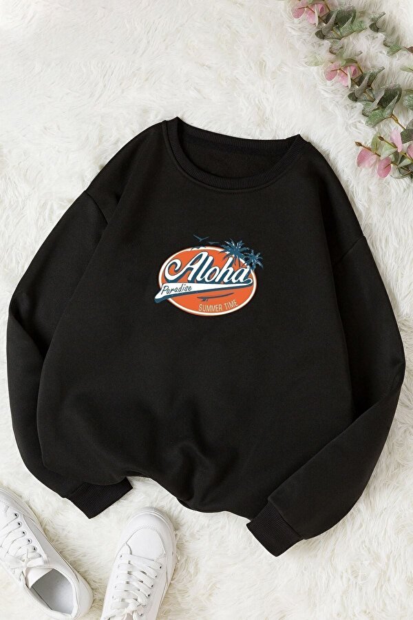 Unisex Aloha-Uyumlu   Bisiklet Yaka Sweatshirt - 3 Al 1 Öde