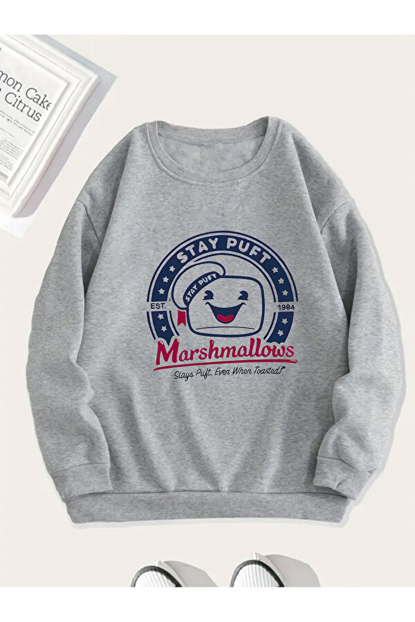 Unisex Sevimli Marshmallows Baskılı Oversize Sweatshirt - FLO 3 Al 1 Öde