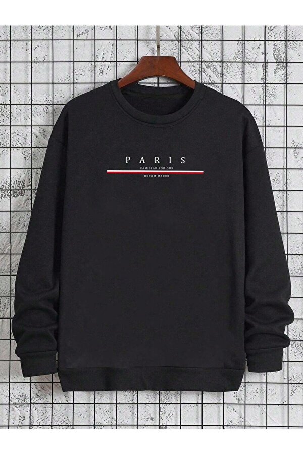 Unisex Paris Dream Maker Baskılı Oversize Sweatshirt