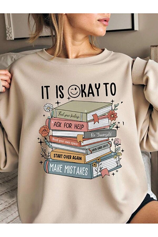 Unisex It Is Okay To Baskılı Oversize Sweatshirt - FLO 3 Al 1 Öde