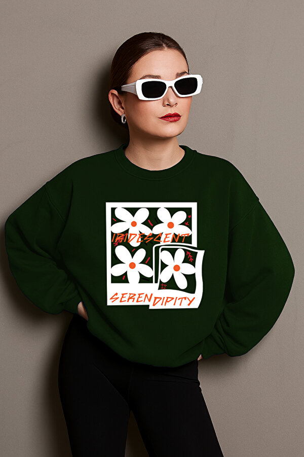 Unisex Irides Serenity Baskılı Tasarım Oversize Sweatshirt - FLO 3 Al 1 Öde