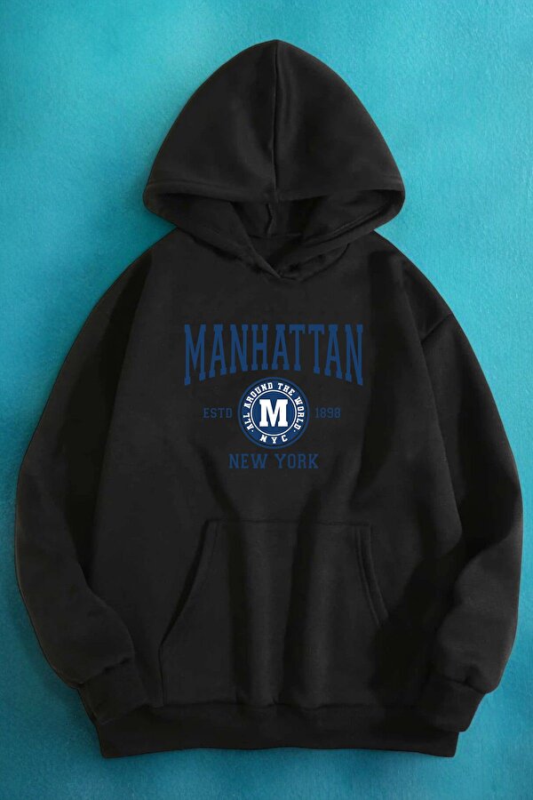 Manhattan Baskılı Oversize Sweatshirt - 3 Al 1 Öde