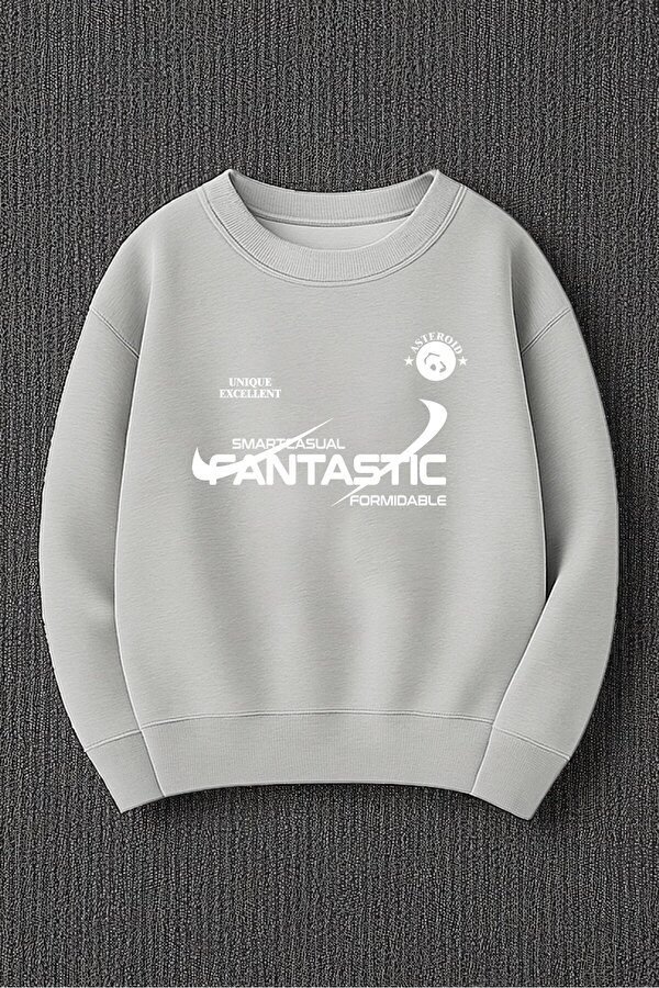 Unisex Fantastic Baskılı Oversize Sweatshirt