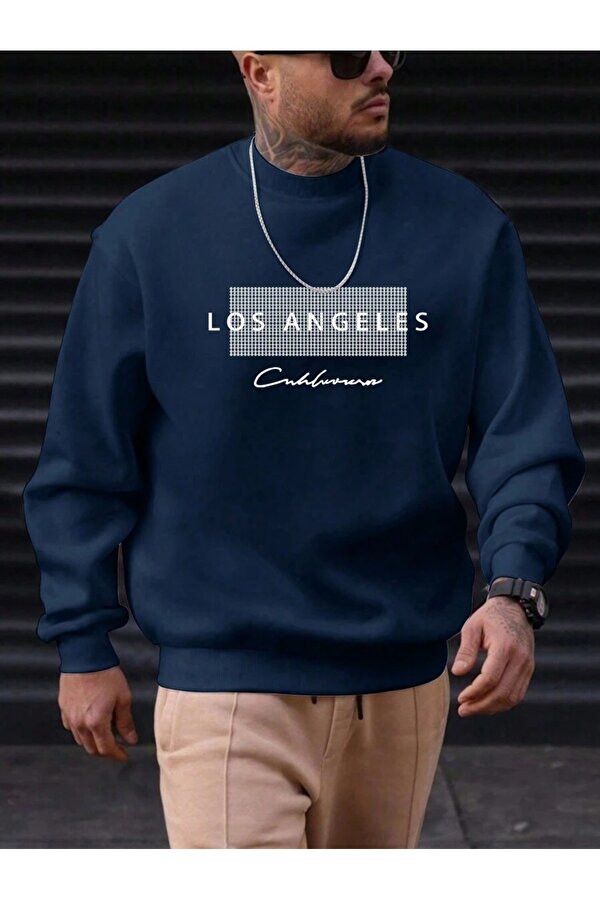 Unisex Los Angeles Baskılı Oversize Sweatshirt - FLO 3 Al 1 Öde