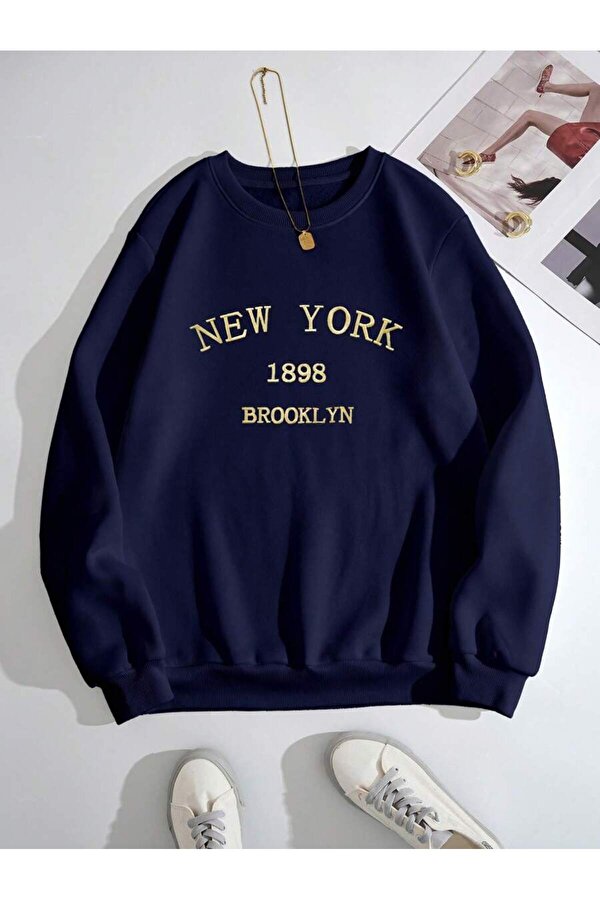 Unisex New York Baskılı Oversize Sweatshirt - FLO 3 Al 1 Öde