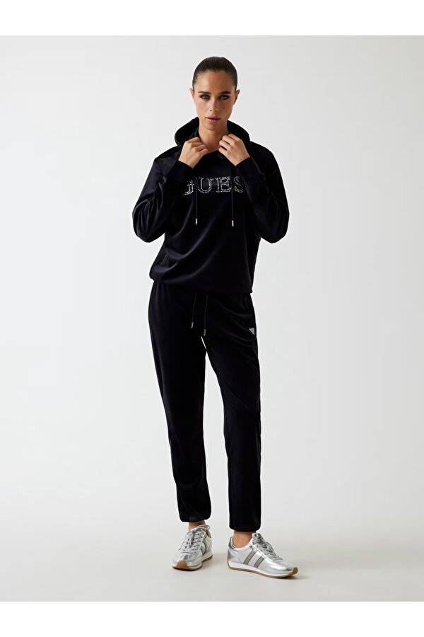 Yapay Elmas Taşlı Logolu Kadın Sweatshirt V4RQ25K0232