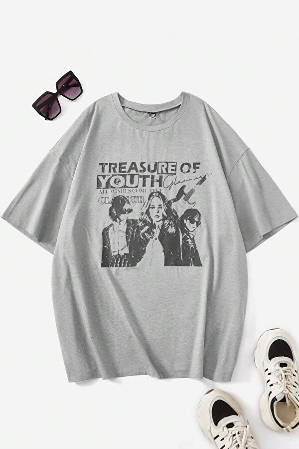 Unisex Treasure Of Youth Baskılı Tasarım Tshirt - FLO 3 Al 1 Öde