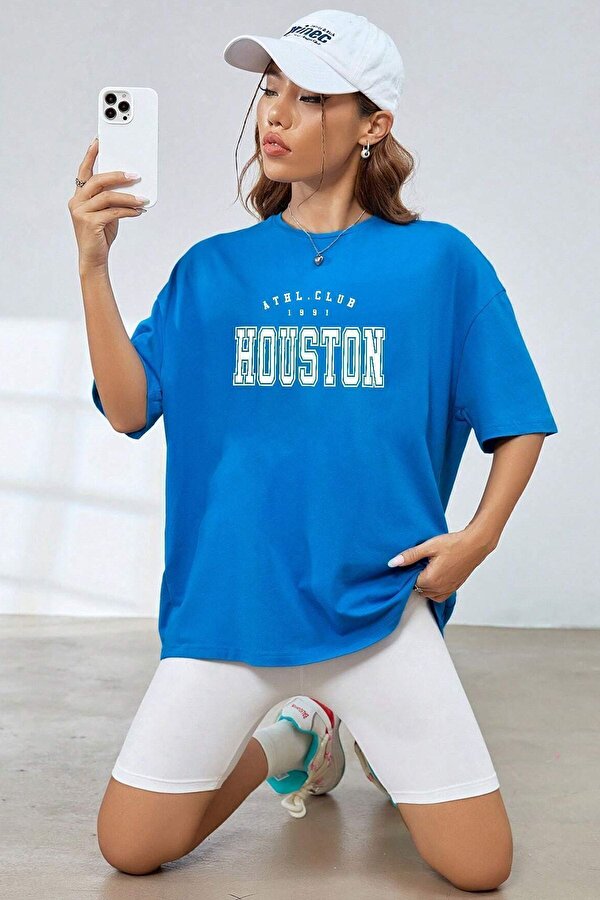 Unisex Houston Baskılı T-shirt - FLO 3 Al 1 Öde